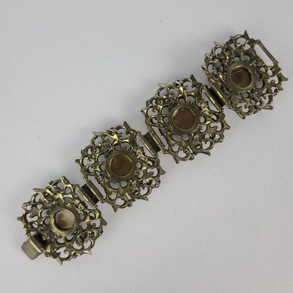 Vintage Bronze Tone Statement Link Bracelet - Picture 5 of 6